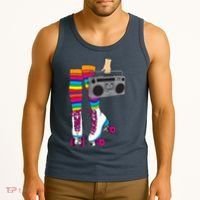 Retro Rollerskates Funny 80's Roller Disco Skating Girl Gift Tank Top thumb 3