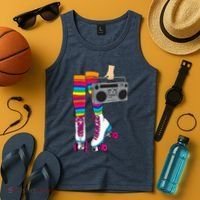 Retro Rollerskates Funny 80's Roller Disco Skating Girl Gift Tank Top thumb 4