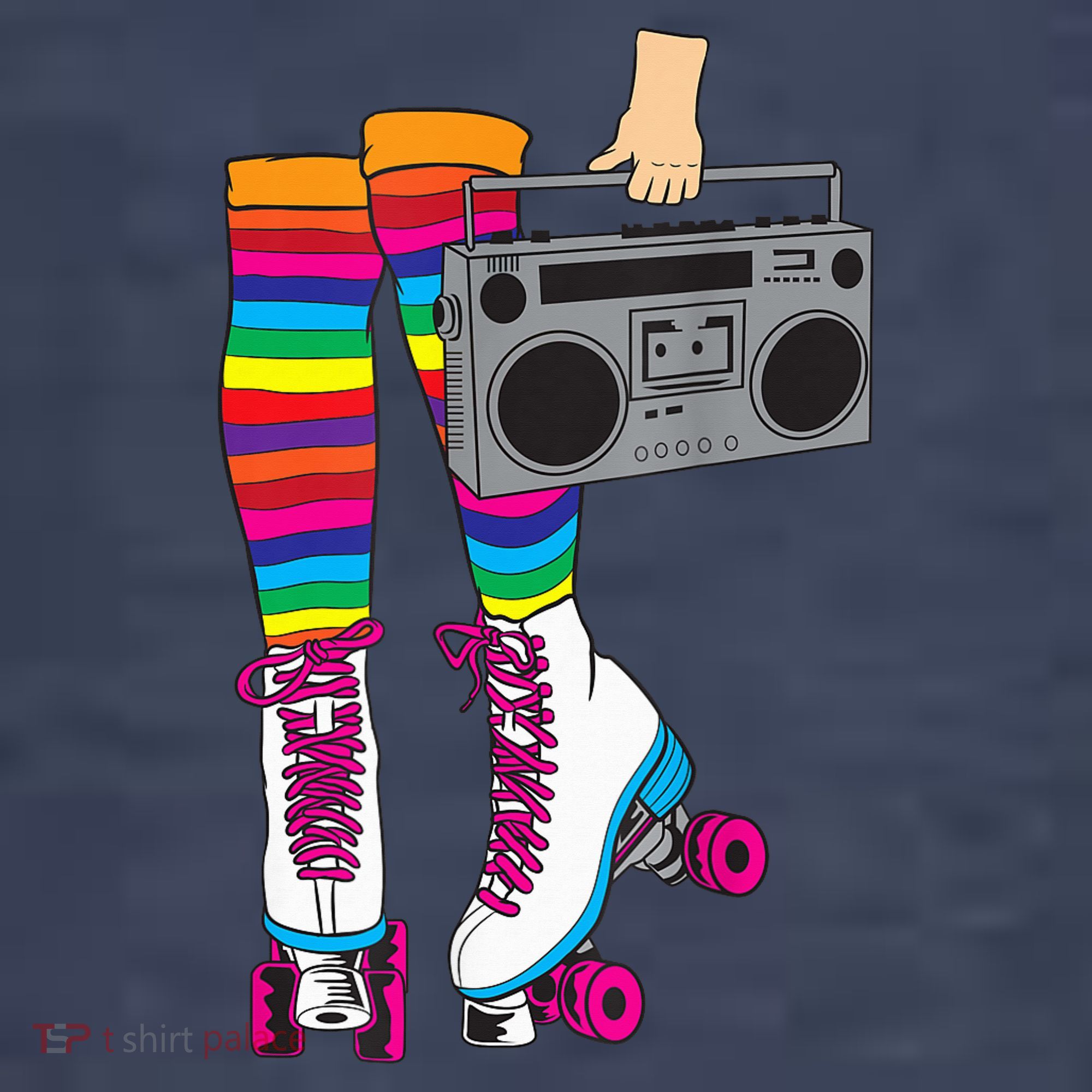 Retro Rollerskates Funny 80's Roller Disco Skating Girl Gift Tank Top