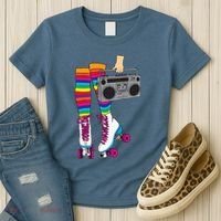 Retro Rollerskates Funny 80's Roller Disco Skating Girl Gift Women's T-Shirt thumb 3