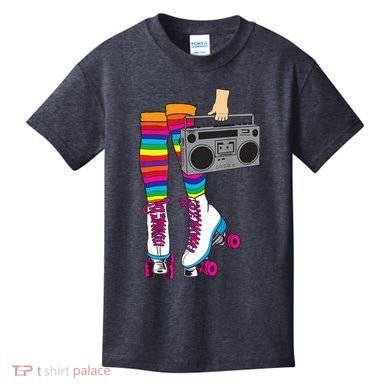 Retro Rollerskates Funny 80's Roller Disco Skating Girl Gift Kids T-Shirt
