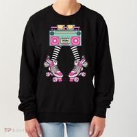 Retro Rollerskates Funny 80S Roller Disco Skating Girl Women's Sweatshirt thumb 0