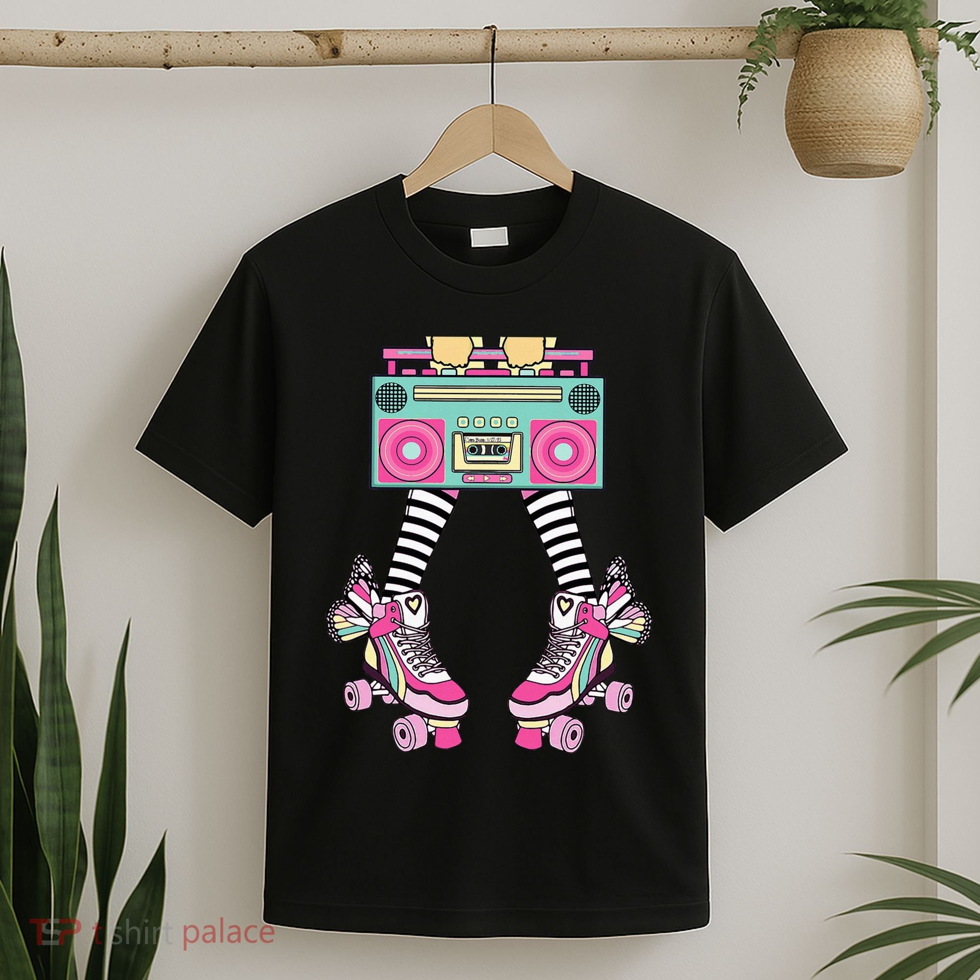 Retro Rollerskates Funny 80S Roller Disco Skating Girl T-Shirt
