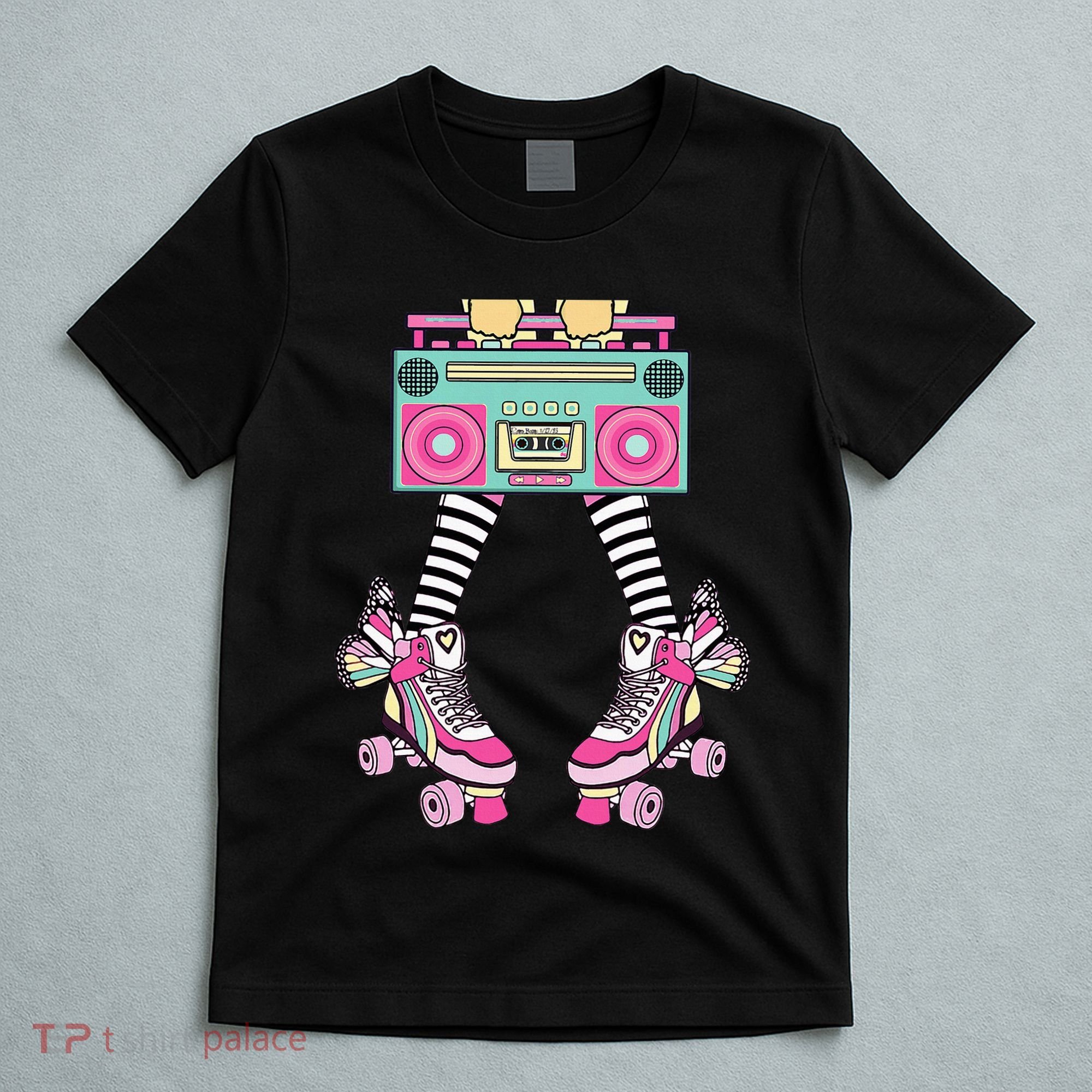 Retro Rollerskates Funny 80S Roller Disco Skating Girl T-Shirt