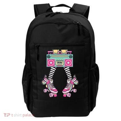 Retro Rollerskates Funny 80S Roller Disco Skating Girl Backpack