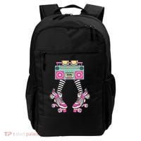 Retro Rollerskates Funny 80S Roller Disco Skating Girl Backpack thumb 0