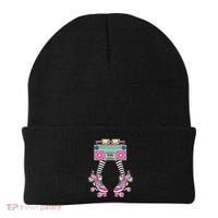 Retro Rollerskates Funny 80S Roller Disco Skating Girl Beanie thumb 0