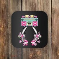 Retro Rollerskates Funny 80S Roller Disco Skating Girl Coaster thumb 0
