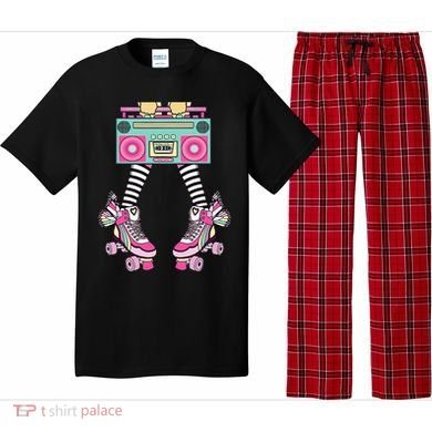 Retro Rollerskates Funny 80S Roller Disco Skating Girl Pajama Set