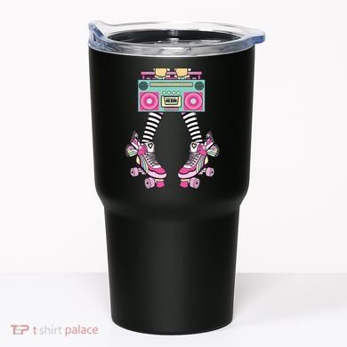 Retro Rollerskates Funny 80S Roller Disco Skating Girl Tumbler