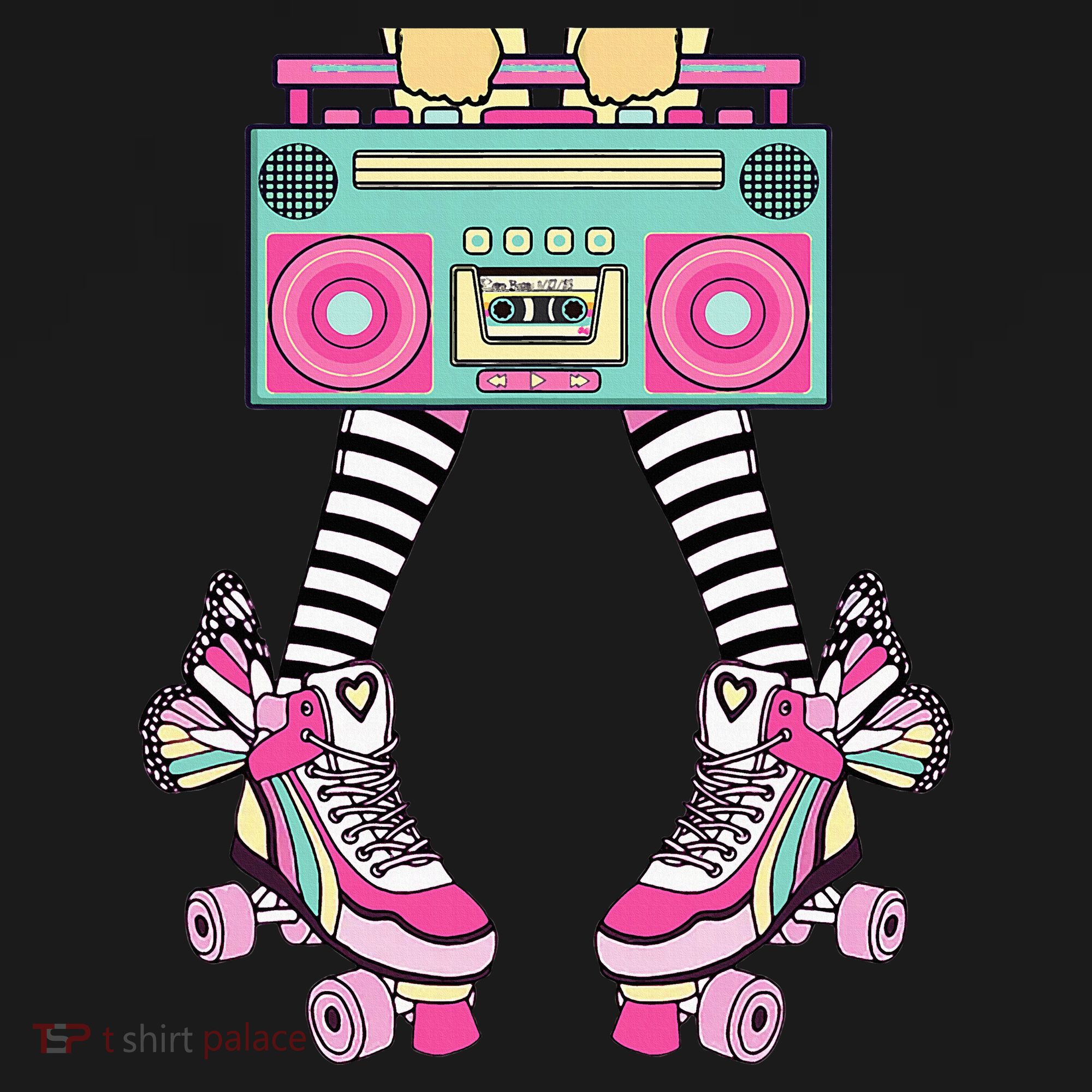 Retro Rollerskates Funny 80S Roller Disco Skating Girl Ornament