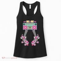 Retro Rollerskates Funny 80S Roller Disco Skating Girl Women's Tank Top thumb 0