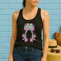 Retro Rollerskates Funny 80S Roller Disco Skating Girl Women's Tank Top thumb 2