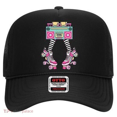 Retro Rollerskates Funny 80S Roller Disco Skating Girl Hat