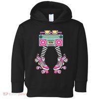 Retro Rollerskates Funny 80S Roller Disco Skating Girl Toddler Hoodie thumb 0