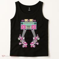 Retro Rollerskates Funny 80S Roller Disco Skating Girl Tank Top thumb 2
