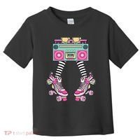 Retro Rollerskates Funny 80S Roller Disco Skating Girl Toddler T-Shirt thumb 0