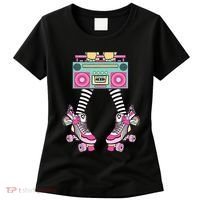 Retro Rollerskates Funny 80S Roller Disco Skating Girl Women's T-Shirt thumb 0