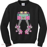 Retro Rollerskates Funny 80S Roller Disco Skating Girl Kids Sweatshirt thumb 0