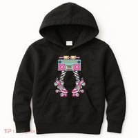Retro Rollerskates Funny 80S Roller Disco Skating Girl Kids Hoodie thumb 0