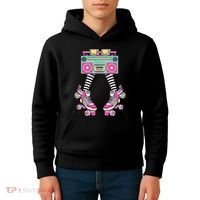 Retro Rollerskates Funny 80S Roller Disco Skating Girl Kids Hoodie thumb 4