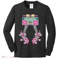 Retro Rollerskates Funny 80S Roller Disco Skating Girl Kids Long Sleeve Shirt thumb 0