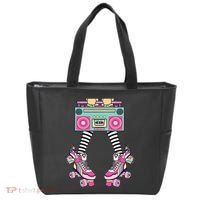 Retro Rollerskates Funny 80S Roller Disco Skating Girl Tote Bag thumb 0