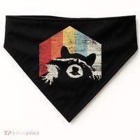 Retro Raccoon Gift USA-Made Doggie Bandana thumb 0