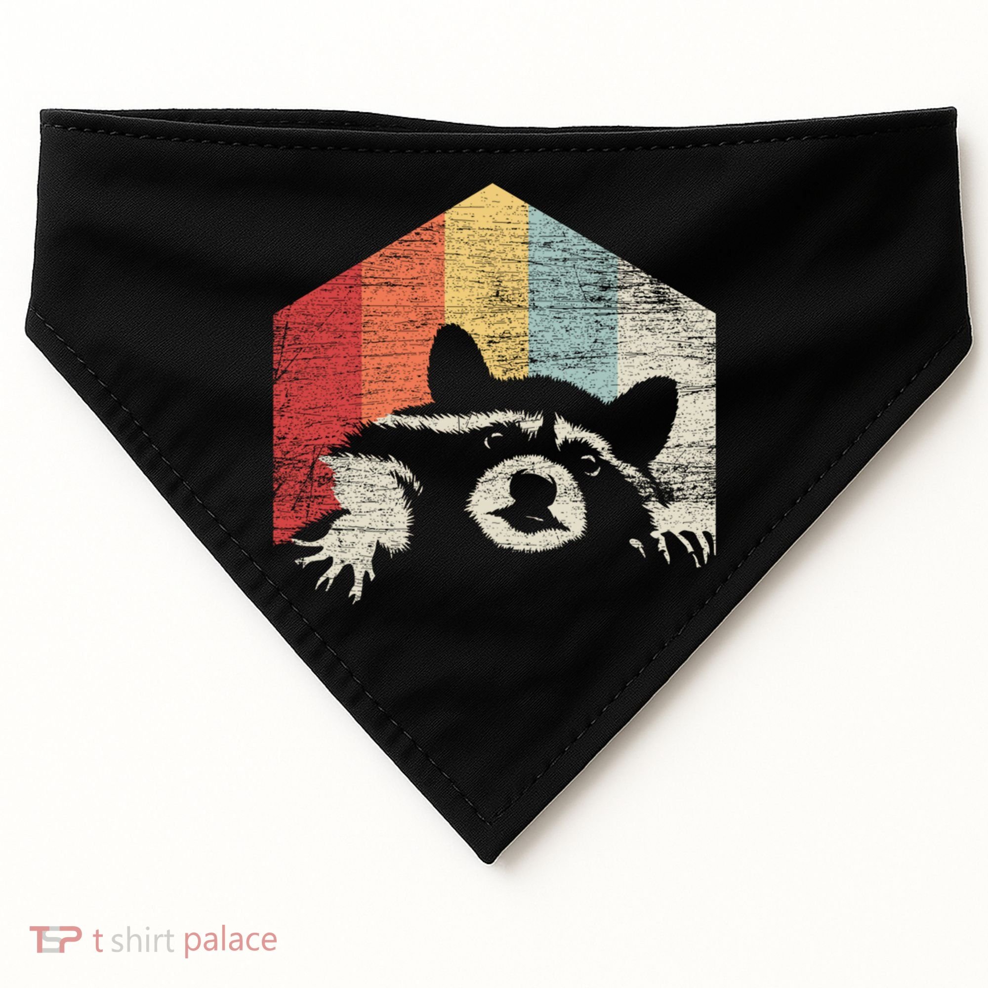 Retro Raccoon Gift USA-Made Doggie Bandana