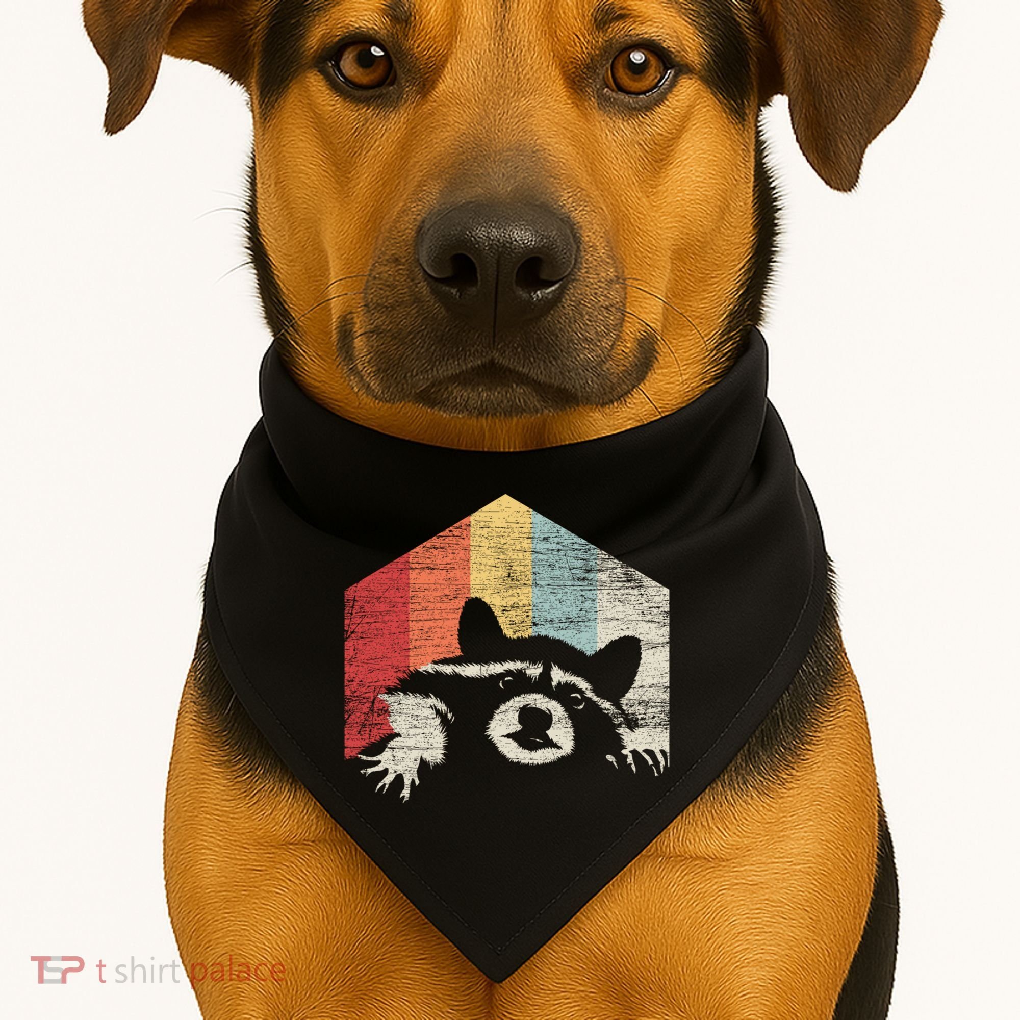 Retro Raccoon Gift USA-Made Doggie Bandana