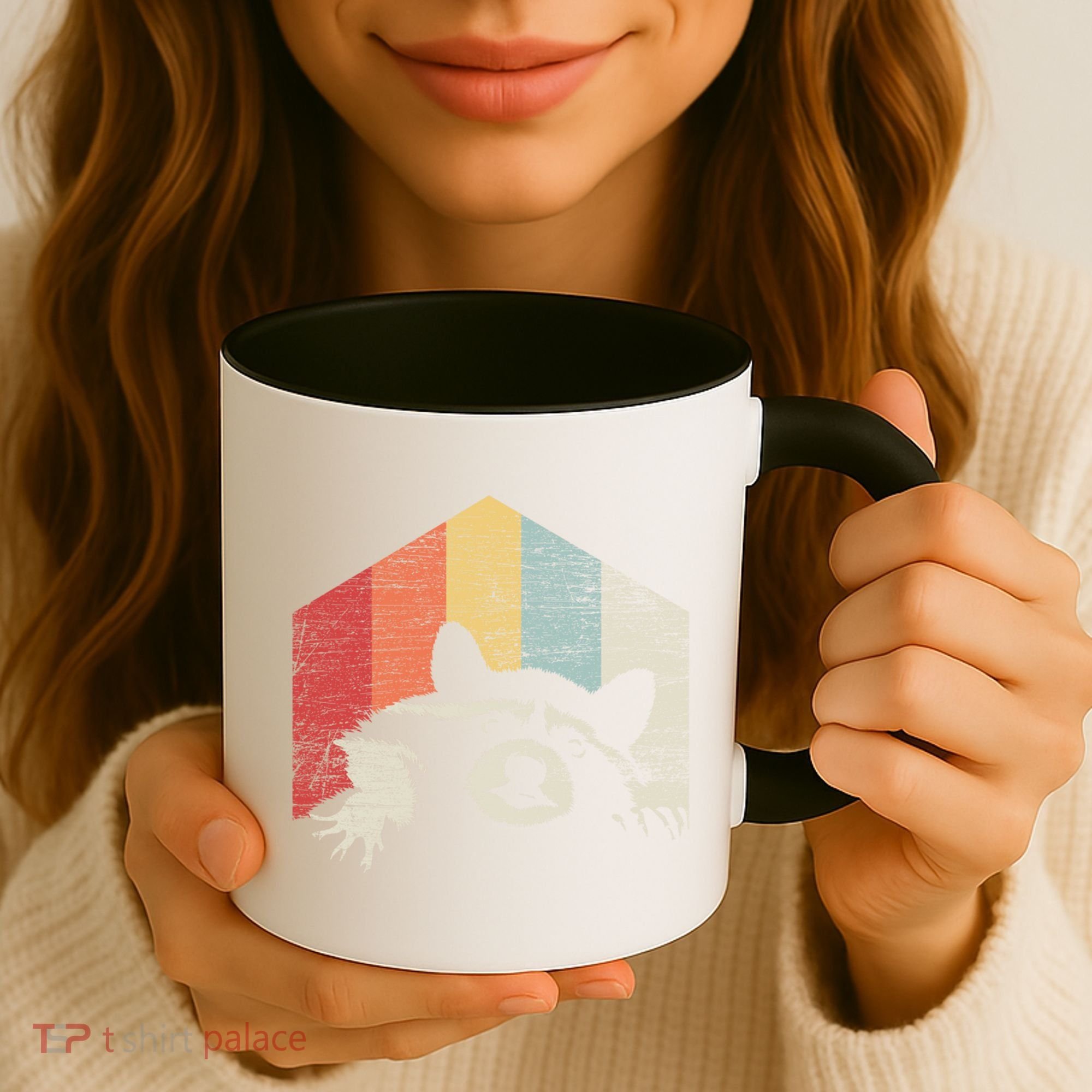 Retro Raccoon Gift Coffee Mug