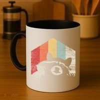 Retro Raccoon Gift Coffee Mug thumb 4