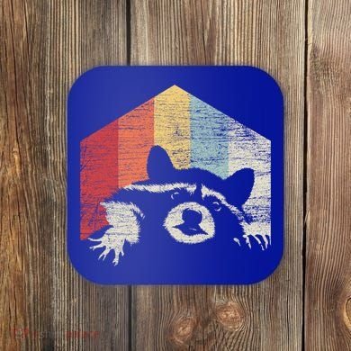 Retro Raccoon Gift Coaster