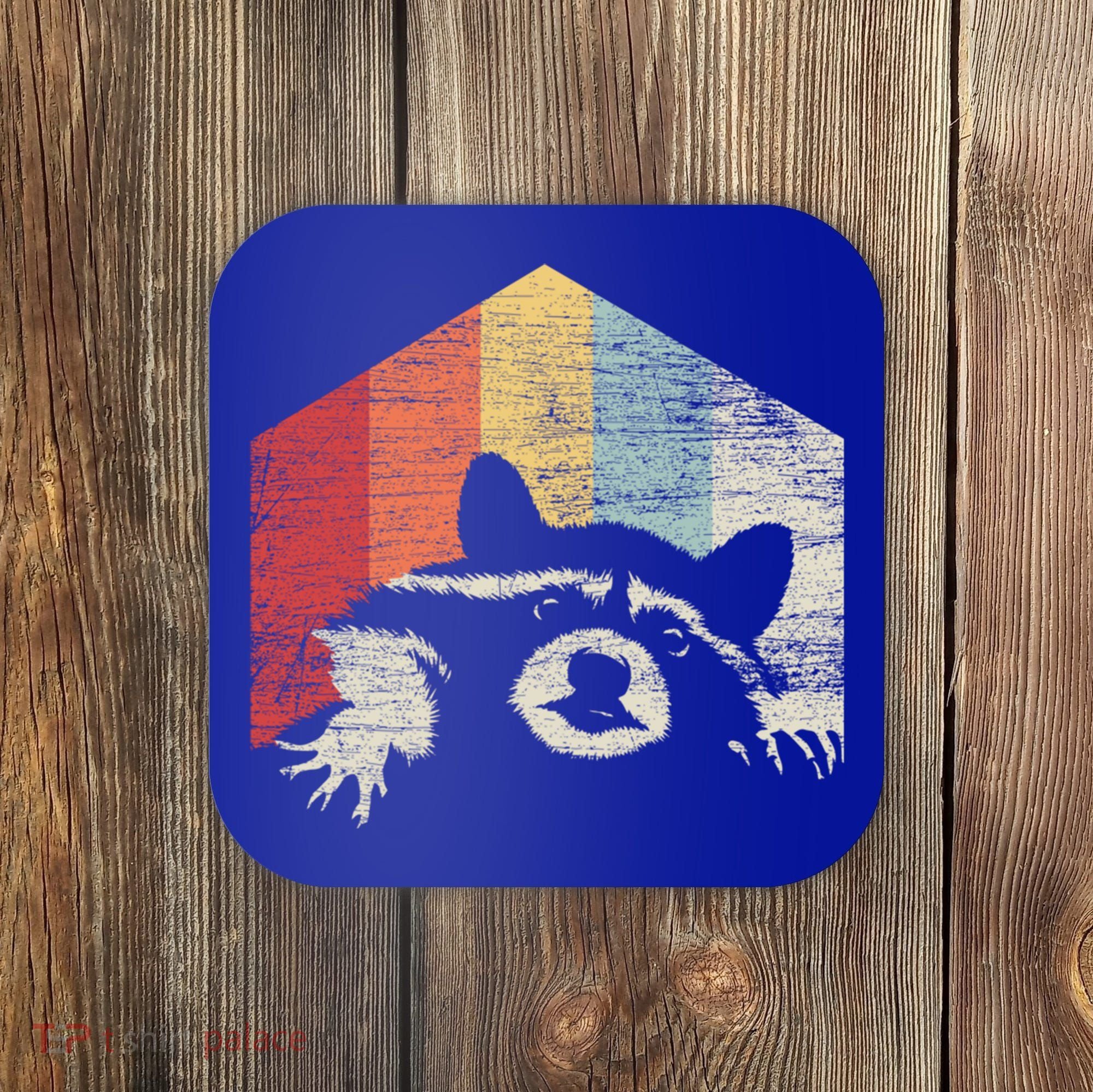 Retro Raccoon Gift Coaster
