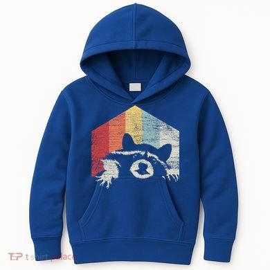 Retro Raccoon Gift Kids Hoodie