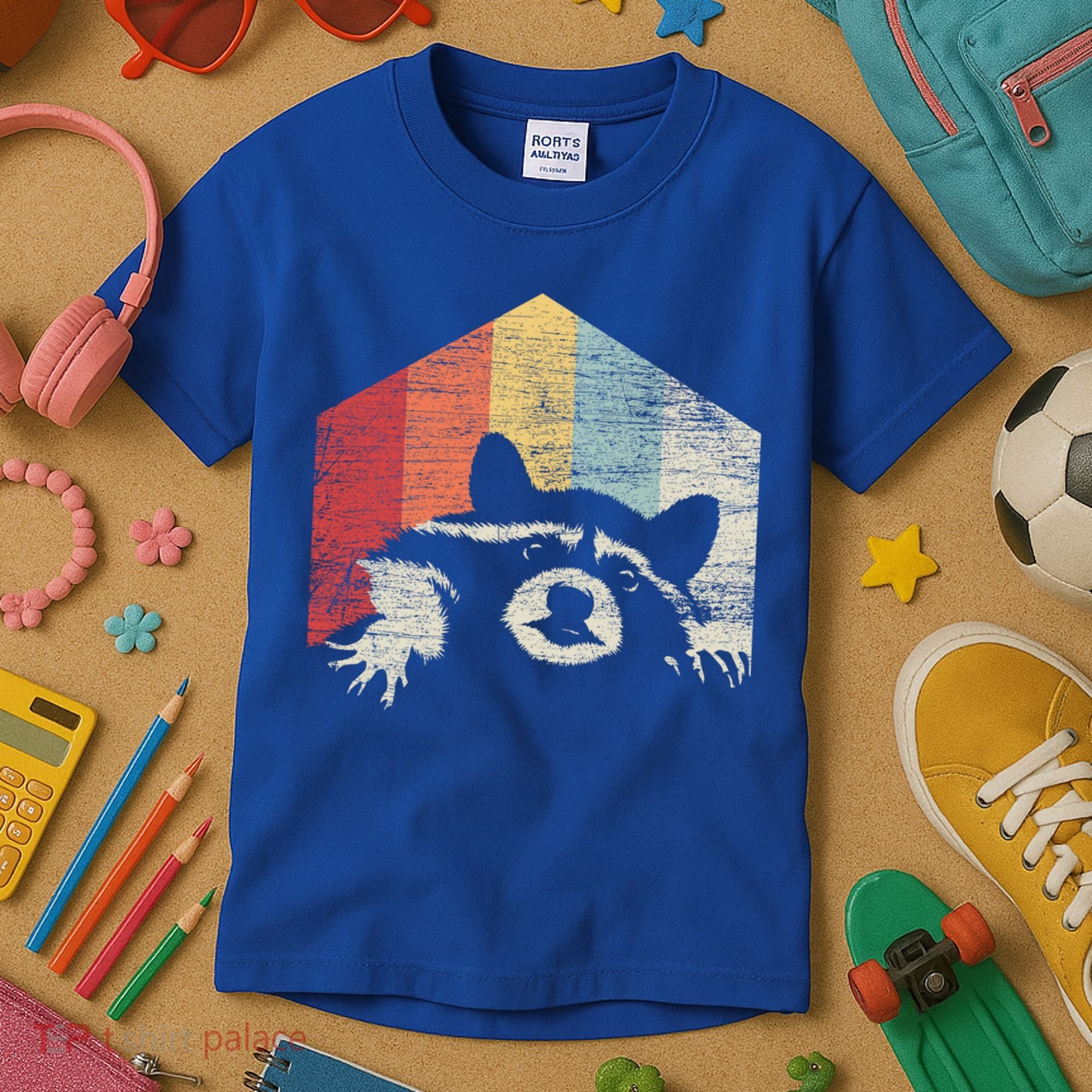 Retro Raccoon Gift Kids T-Shirt
