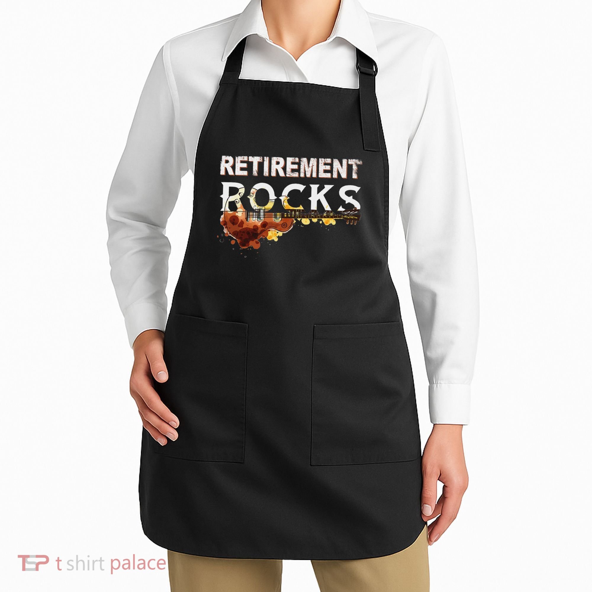 Retirement Rocks Guitar Old Rockers Retired Apron
