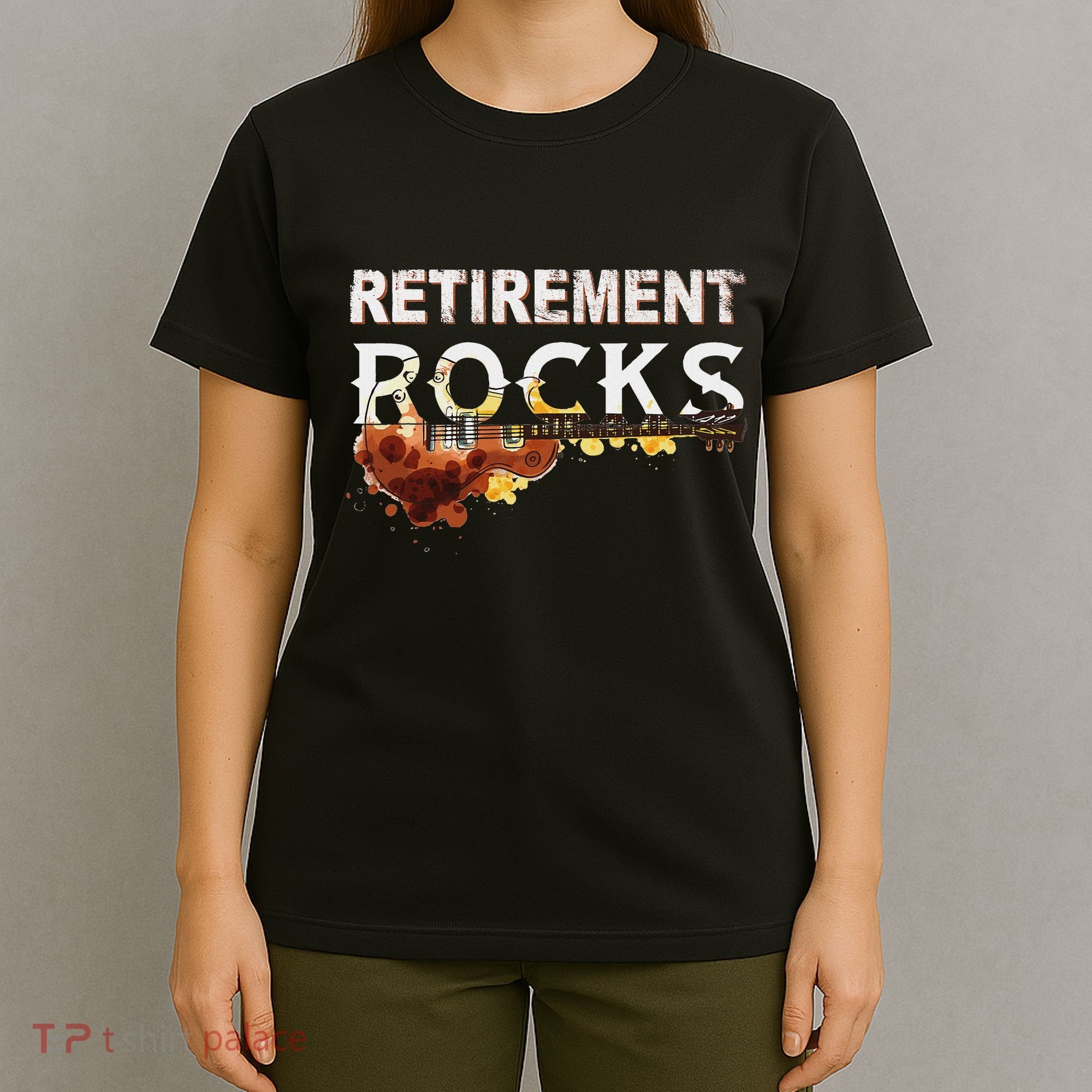 Retirement Rocks Guitar Old Rockers Retired T-Shirt