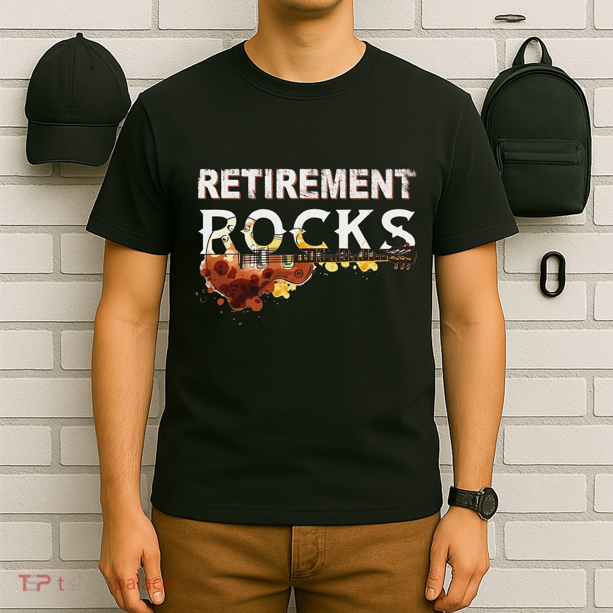 Retirement Rocks Guitar Old Rockers Retired T-Shirt
