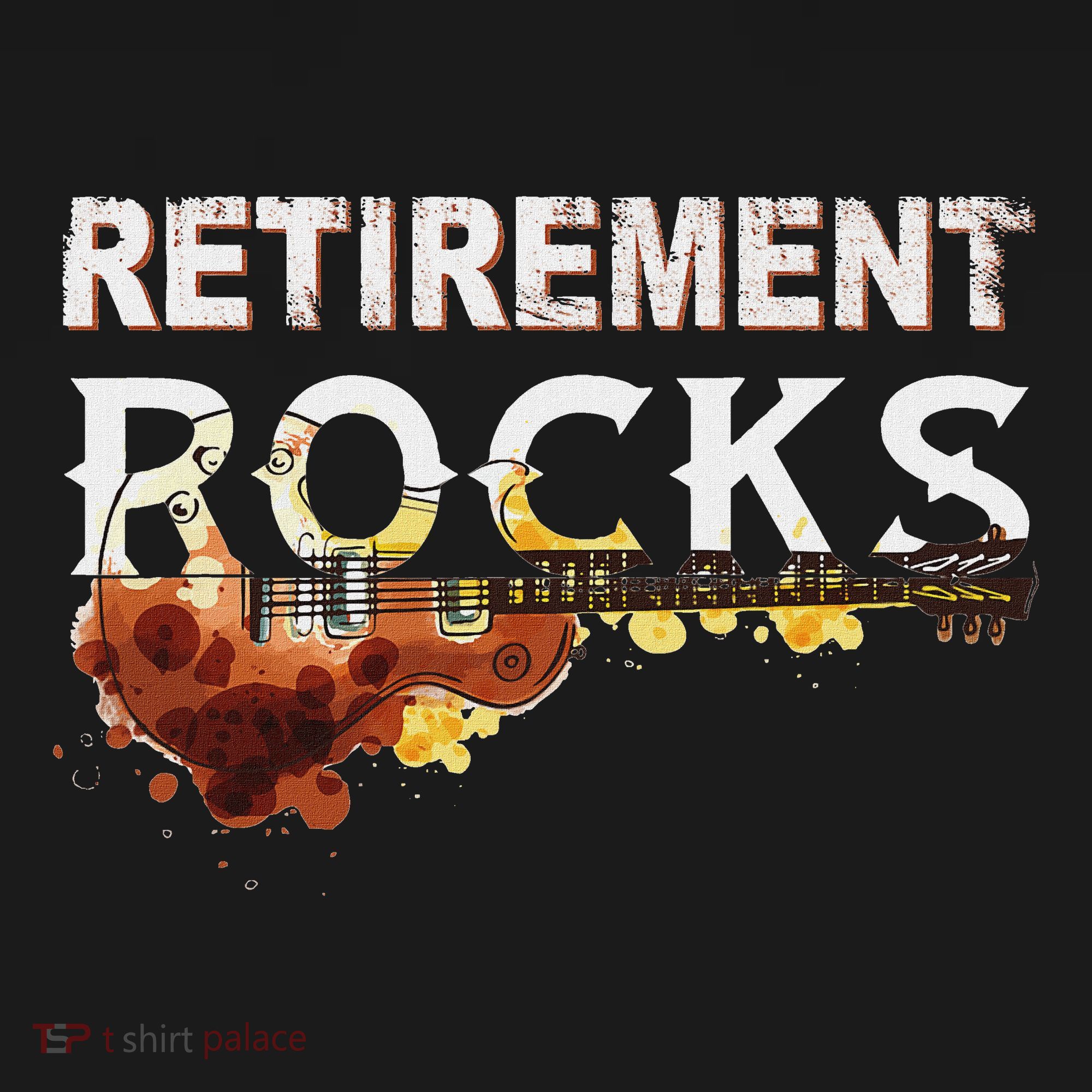 Retirement Rocks Guitar Old Rockers Retired T-Shirt