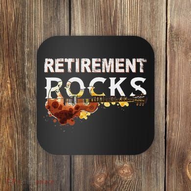 Retirement Rocks Guitar Old Rockers Retired Coaster