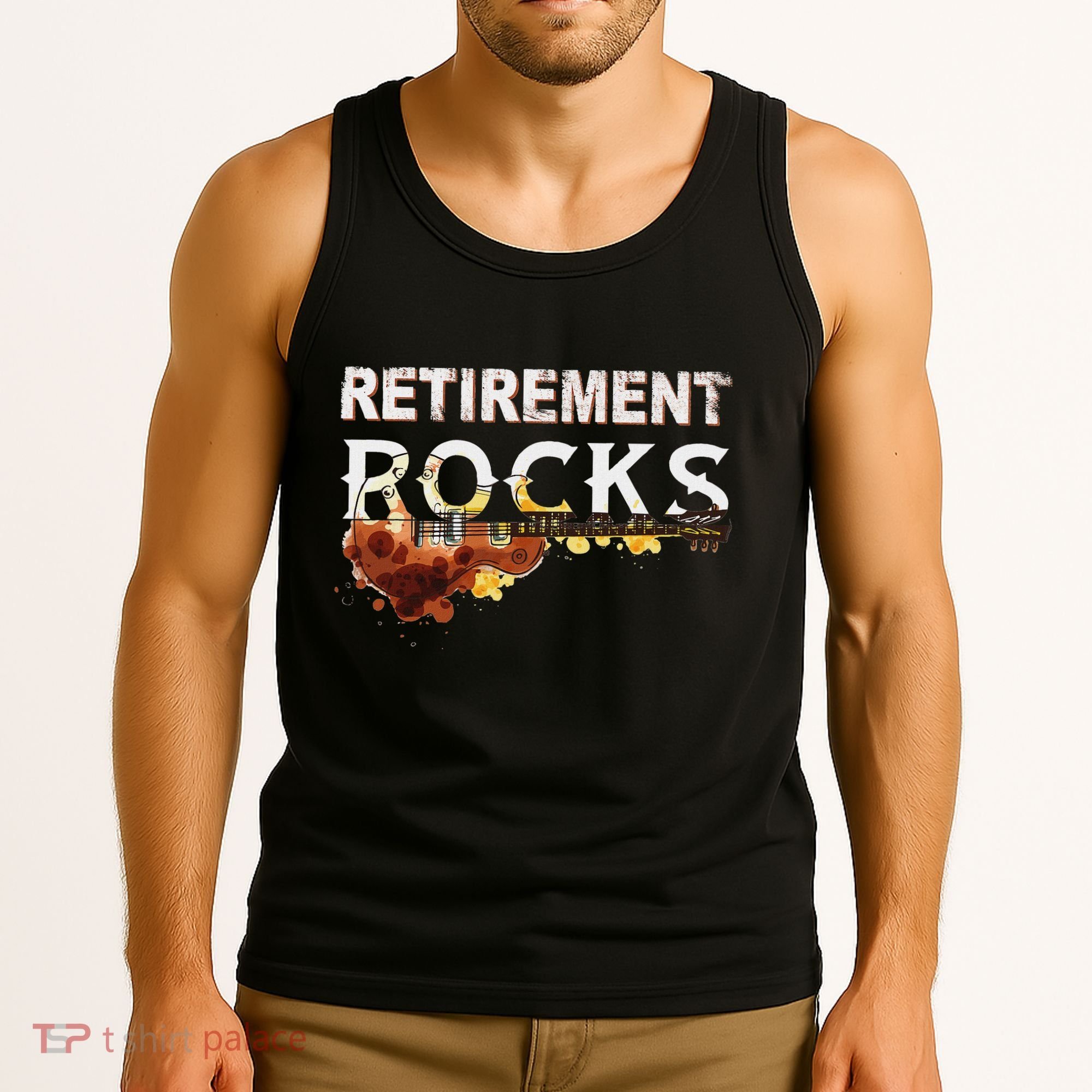 Retirement Rocks Guitar Old Rockers Retired Tank Top