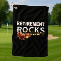 Retirement Rocks Guitar Old Rockers Retired Golf Towel thumb 1