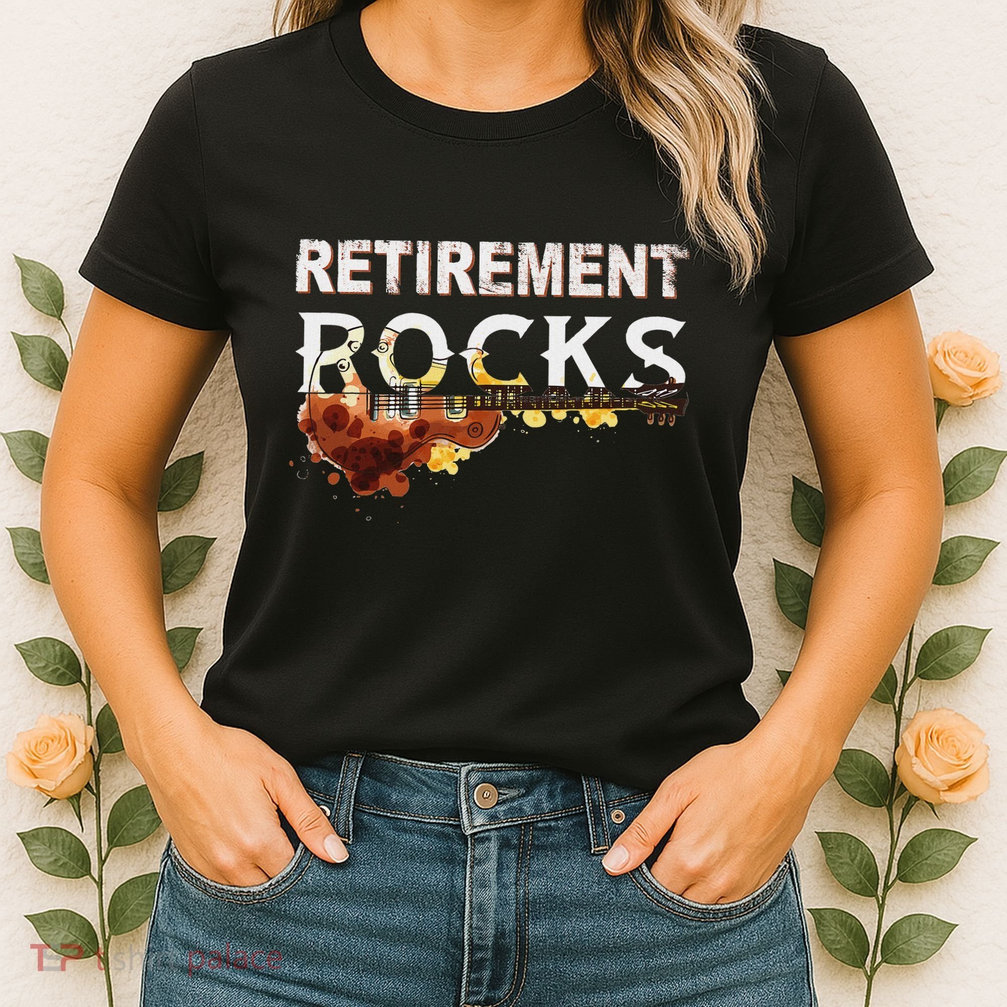 Retirement Rocks Guitar Old Rockers Retired Women's T-Shirt