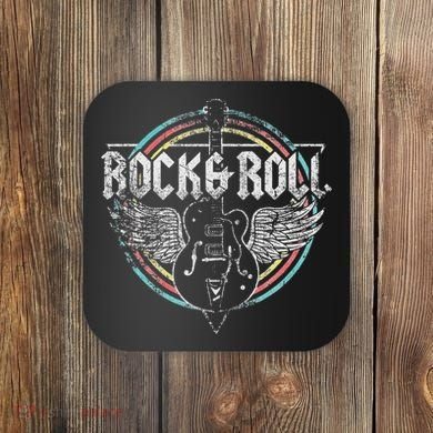 Rock & Roll Guitar Wings Music Coaster