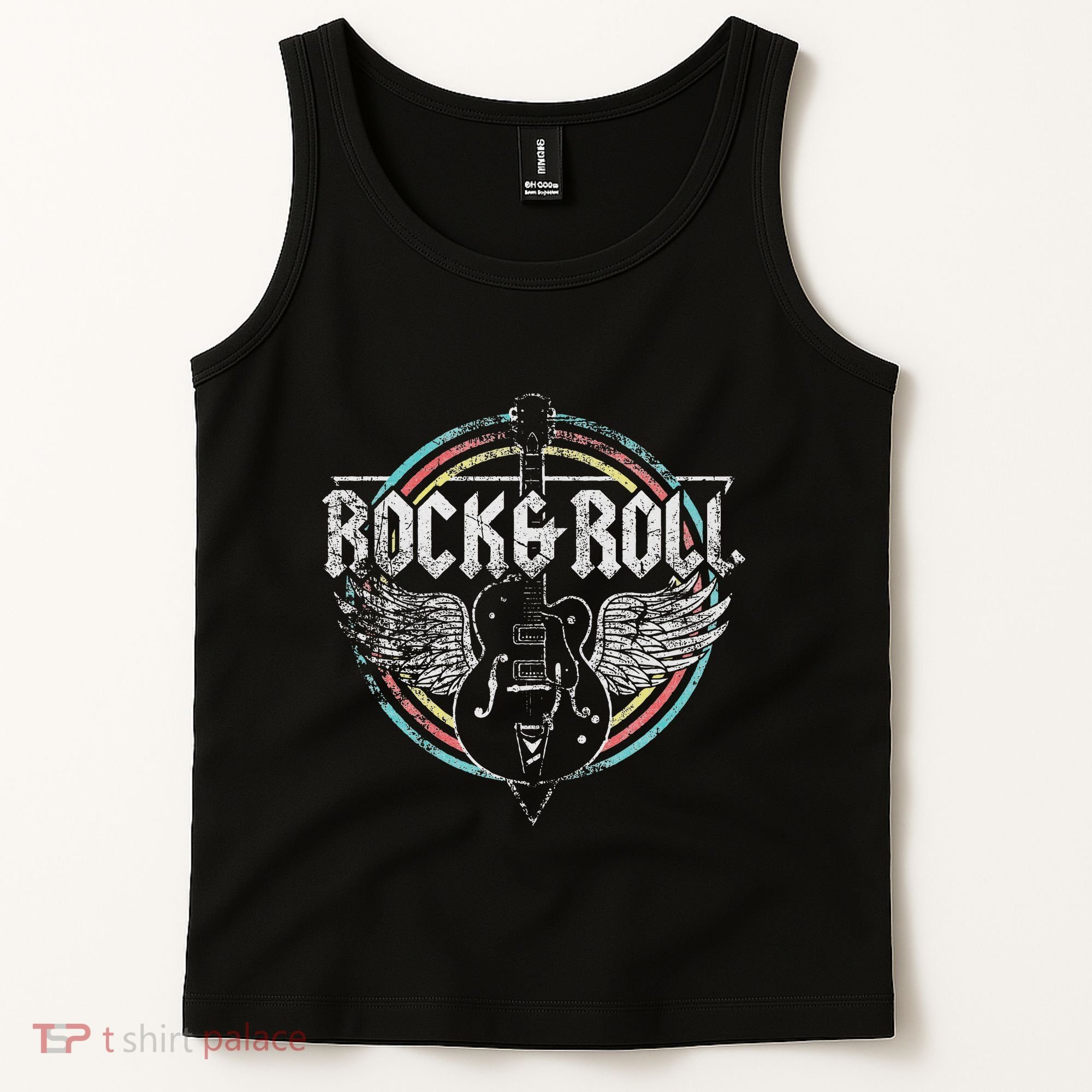 Rock & Roll Guitar Wings Music Tank Top