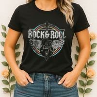 Rock & Roll Guitar Wings Music Women's T-Shirt thumb 2