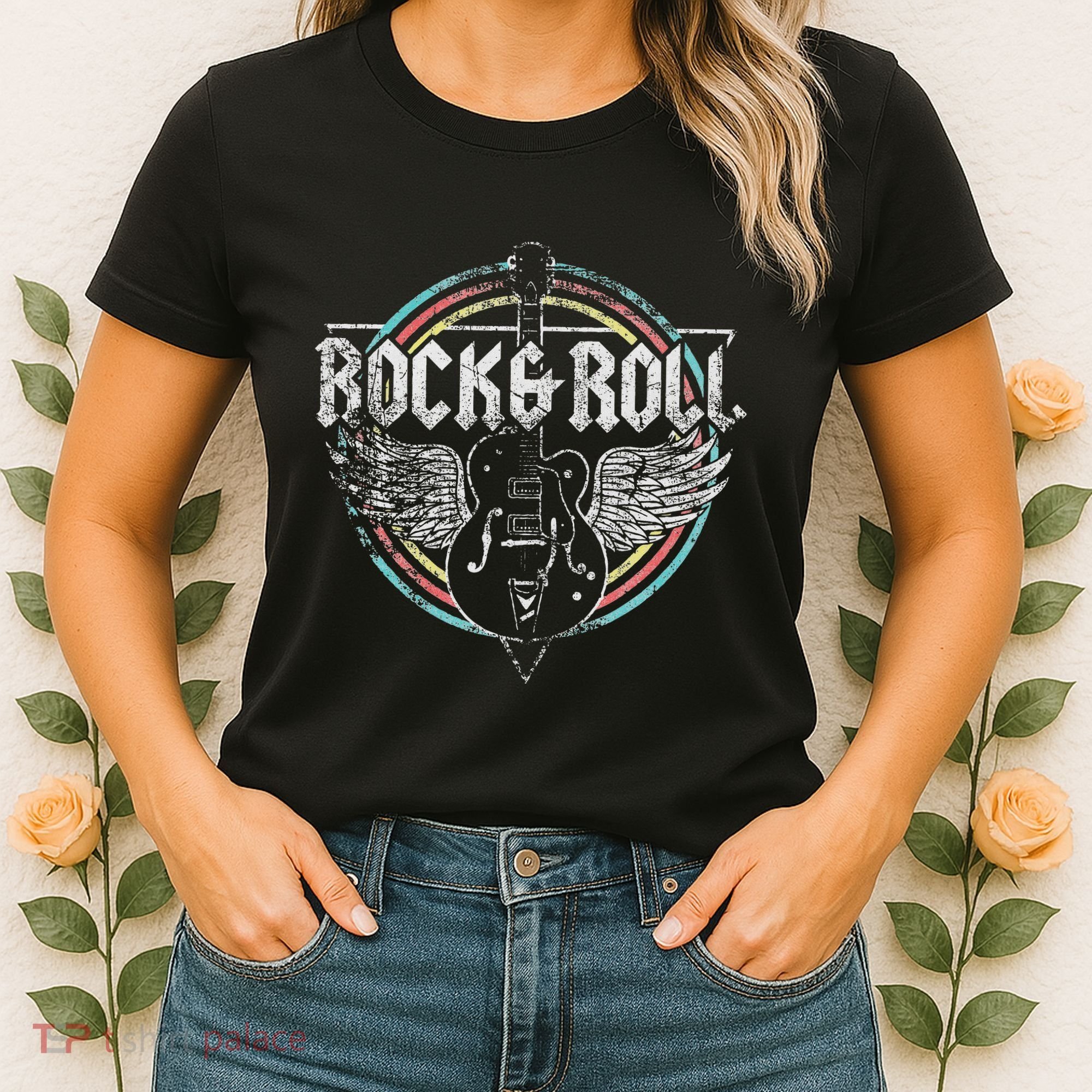 Rock & Roll Guitar Wings Music Women's T-Shirt