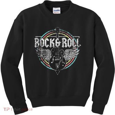 Rock & Roll Guitar Wings Music Kids Sweatshirt