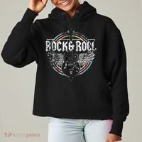Rock & Roll Guitar Wings Music Ladies Heavyweight Boxy Pullover Hoodie thumb 0